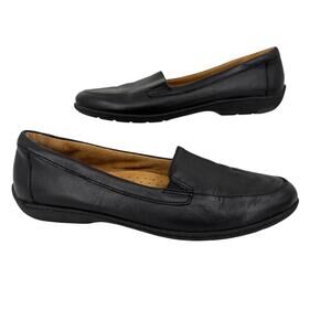 Natural Soul Loafer Womens Size 7.5 Black Leather Slip On Comfort Shoes